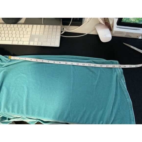 Soft Surroundings Women’s XL Velvet Boyfriend Button Down Blue Long Tunic Top - Picture 7 of 10